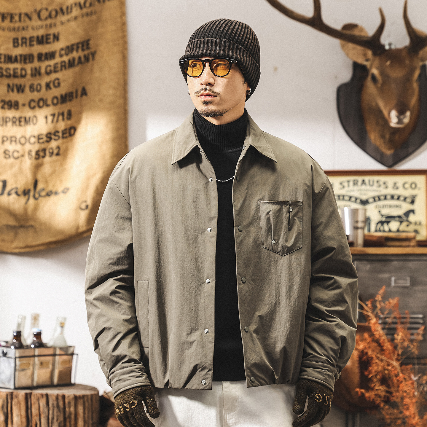 美式復古90%純白鴨絨輕薄羽絨服男冬季戶外機能防風工裝夾克外套