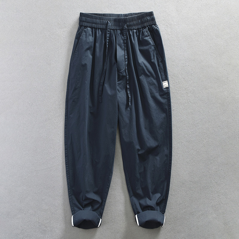 杰雷諾冰絲褲子男夏季薄款冰感男士休閒褲寬鬆直筒簡約百搭錐形褲