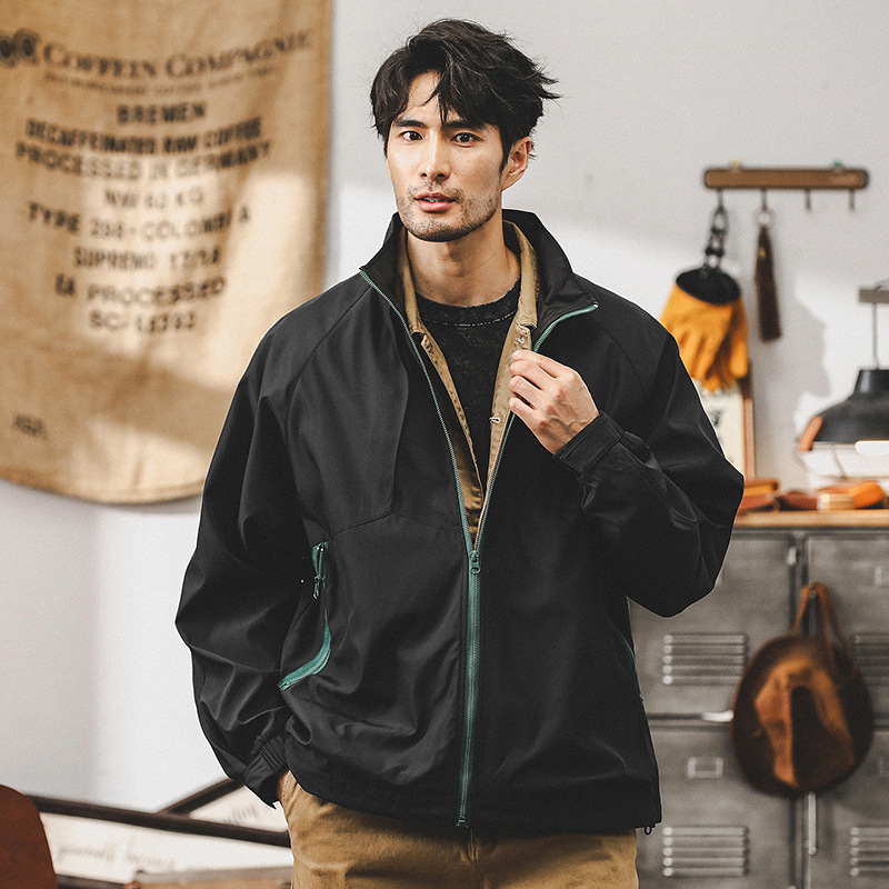 美式戶外機能衝鋒衣外套男春秋季潮牌設計感城市運動風通勤夾克男