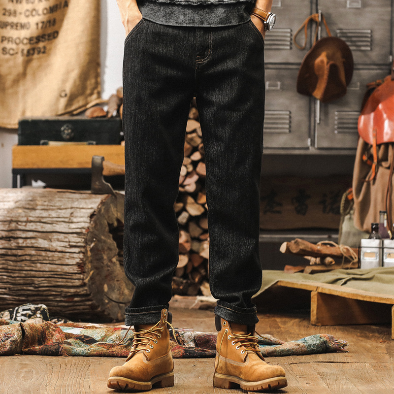 杰雷諾活性染環保固色牛仔褲男秋季2024新款彈力直筒男士休閒褲子