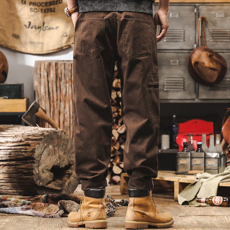 美拉德復古工裝褲子男春季2025新款直筒闊腿褲潮牌寬鬆休閒長褲男