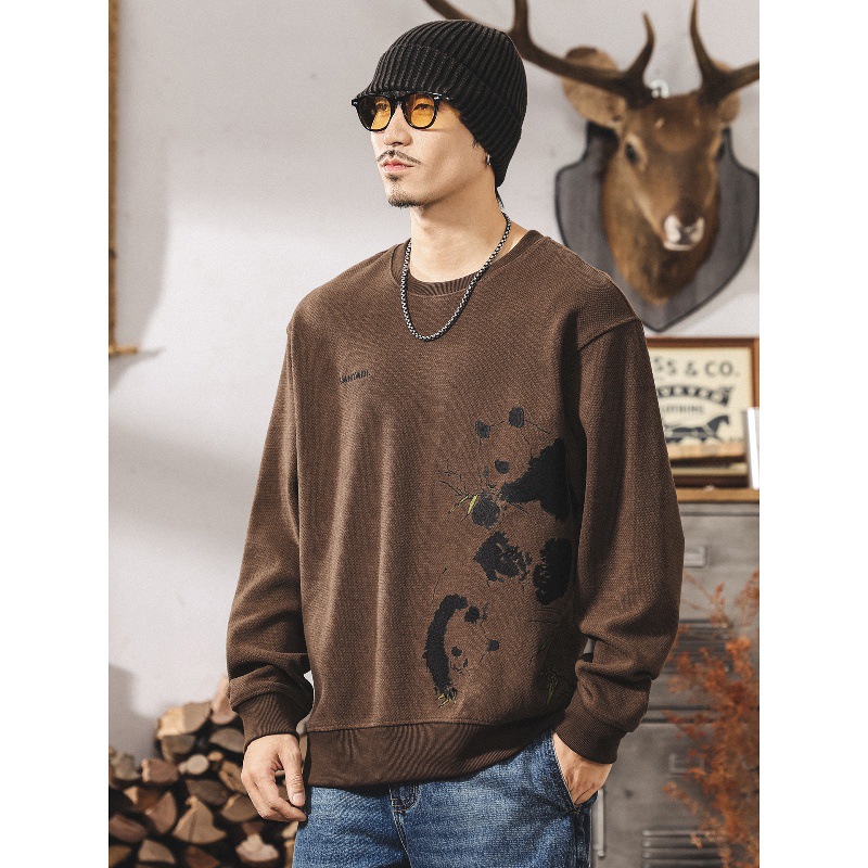 國風潮流400g歐棉絨重磅衛衣男春秋潮流復古寬鬆大碼秋季男士上衣