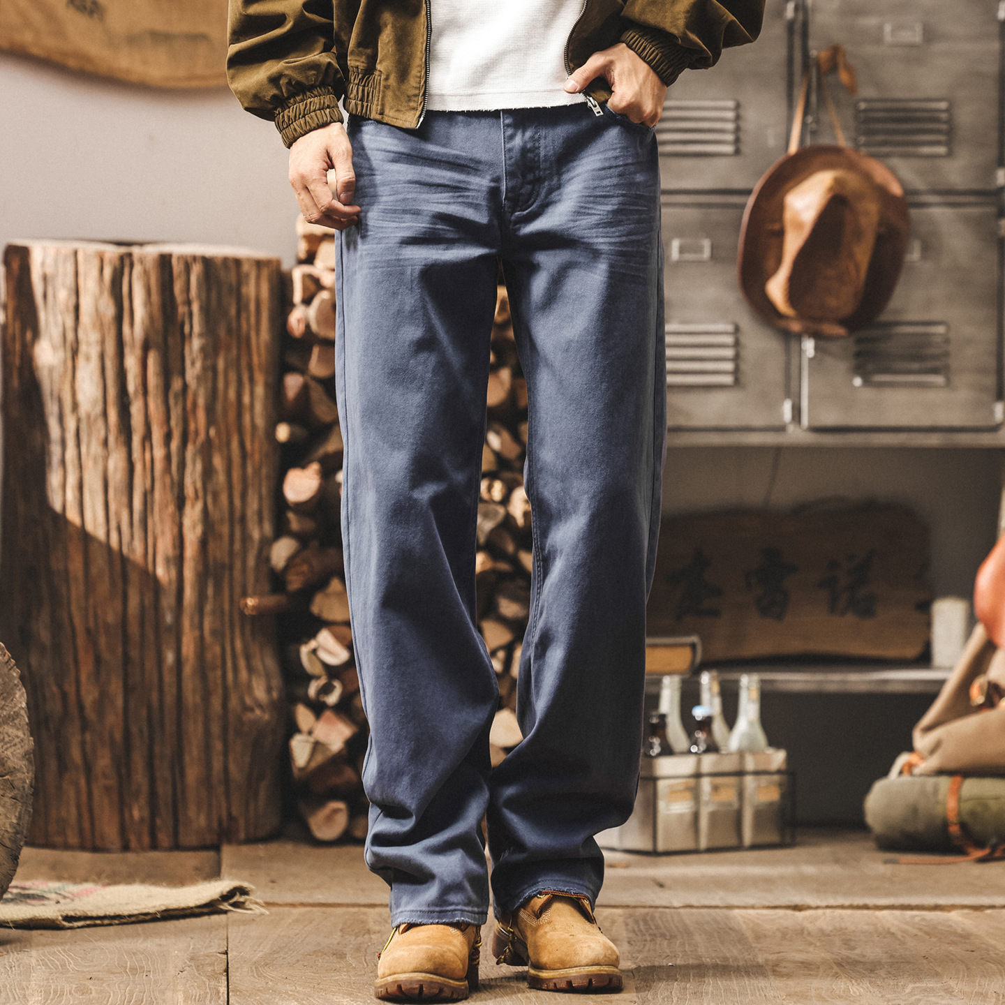 美式復古水洗牛仔褲男秋季2025新款直筒褲子男寬鬆痞帥潮牌休閒褲