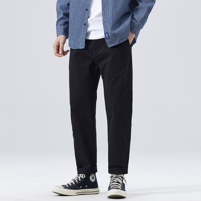 美式復古簡約工裝褲男春季2025新款潮牌寬鬆直筒輕熟通勤休閒褲男