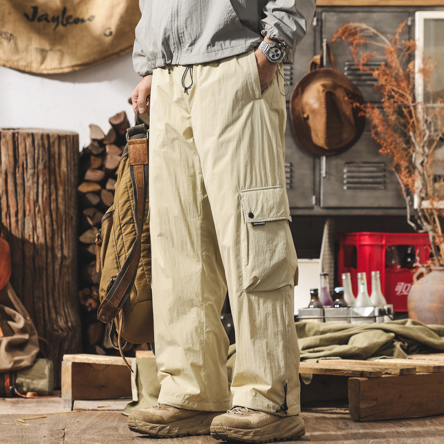 美式復古90%鴨絨防寒工裝羽絨褲男款冬季保暖加厚戶外傘兵滑雪褲