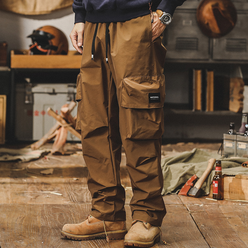 美式工裝褲子男春季2024新款戰術機能褲子男潮流寬鬆直筒休閒褲男