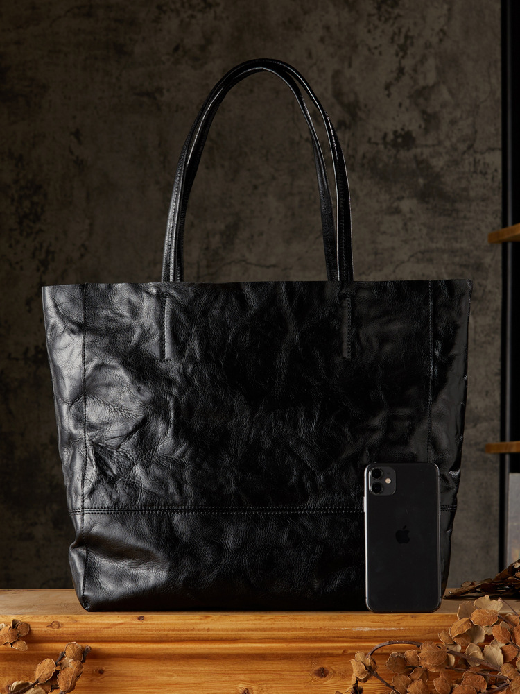 手工頭層牛皮托特包女簡約大容量通勤手提包純牛皮休閒百搭手拎包