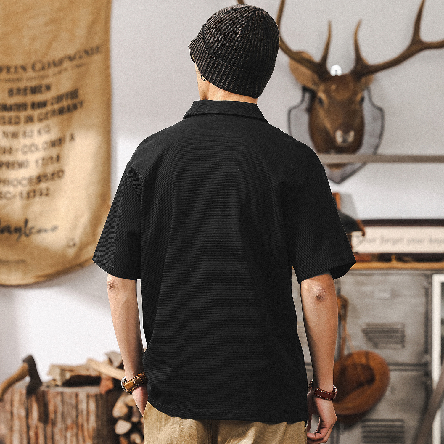 【涼感科技】梯級肌理感短袖男夏季polo衫男2025新款寬鬆翻領T恤