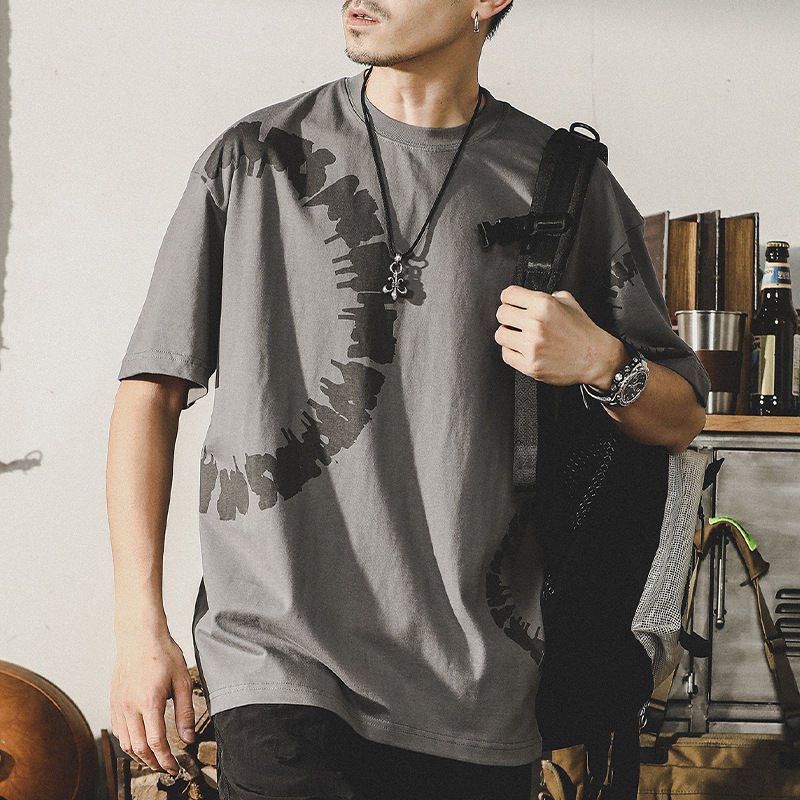 杰雷諾美式復古280g重磅T恤男短袖夏季新款寬鬆上衣半截袖男裝潮T