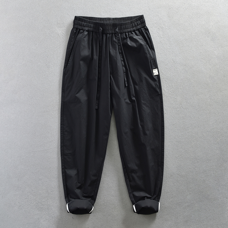 杰雷諾冰絲褲子男夏季薄款冰感男士休閒褲寬鬆直筒簡約百搭錐形褲