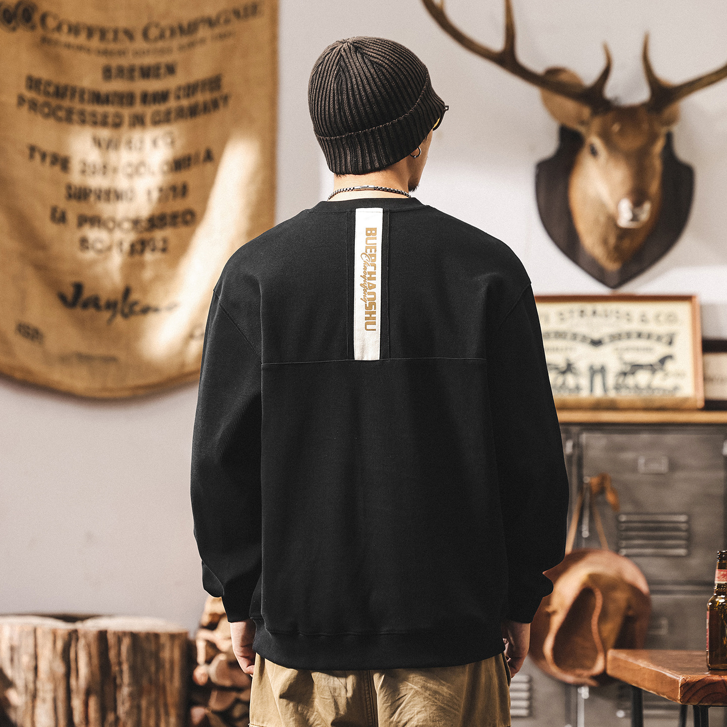 美式復古380g重磅圓領衛衣男春秋潮牌2025新款寬鬆休閒長袖上衣男