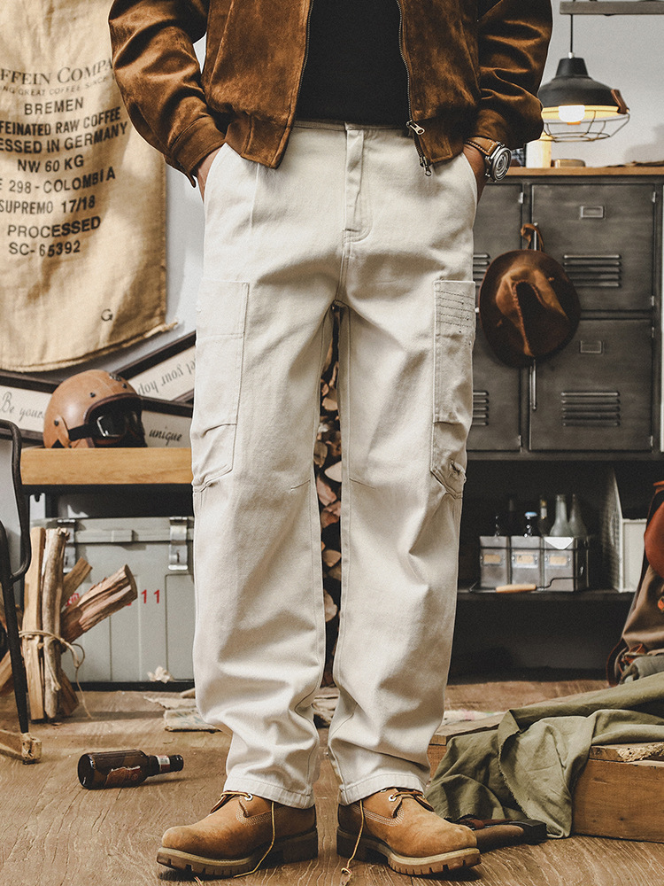 美式重磅複古工裝褲子男潮牌2024新款秋季男褲子直筒寬松休閑長褲