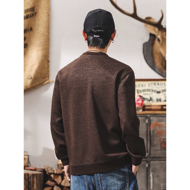 美式復古重磅衛衣男秋季潮牌2025新款拼色潮流寬鬆休閒長袖T恤男