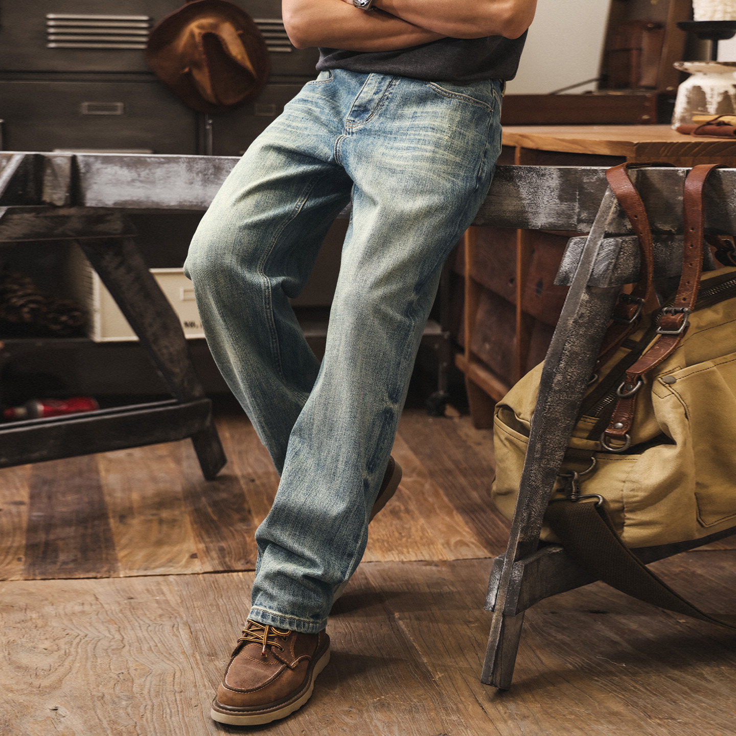 美式復古水洗牛仔褲男春季2026新款潮牌褲子男款直筒寬鬆休閒長褲