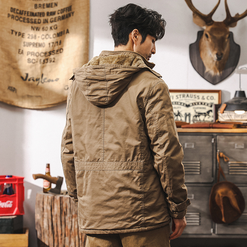 美式復古工裝外套男冬季加厚棉衣戶外機能軍事戰術作訓夾克棉服男