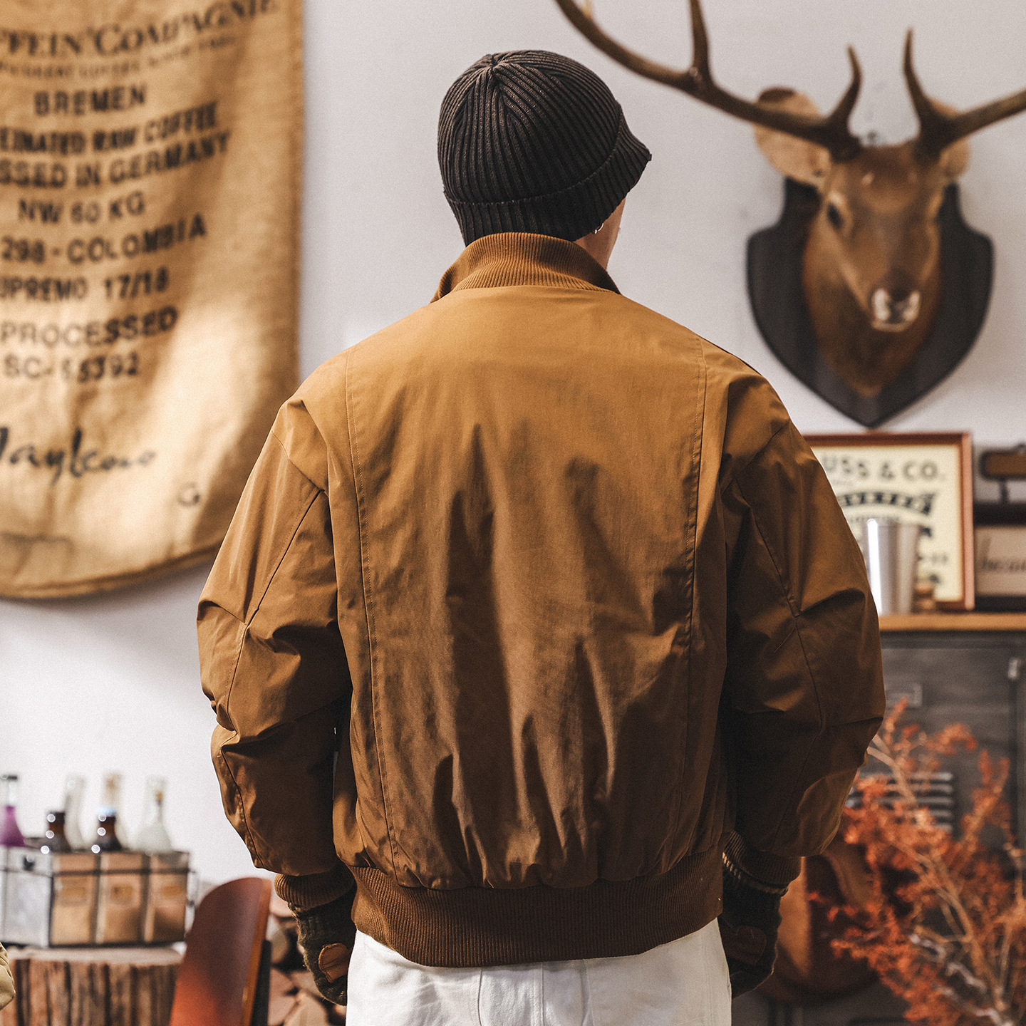 美式復古90鴨絨工裝飛行夾克羽絨服男冬季潮牌短款加厚保暖外套男