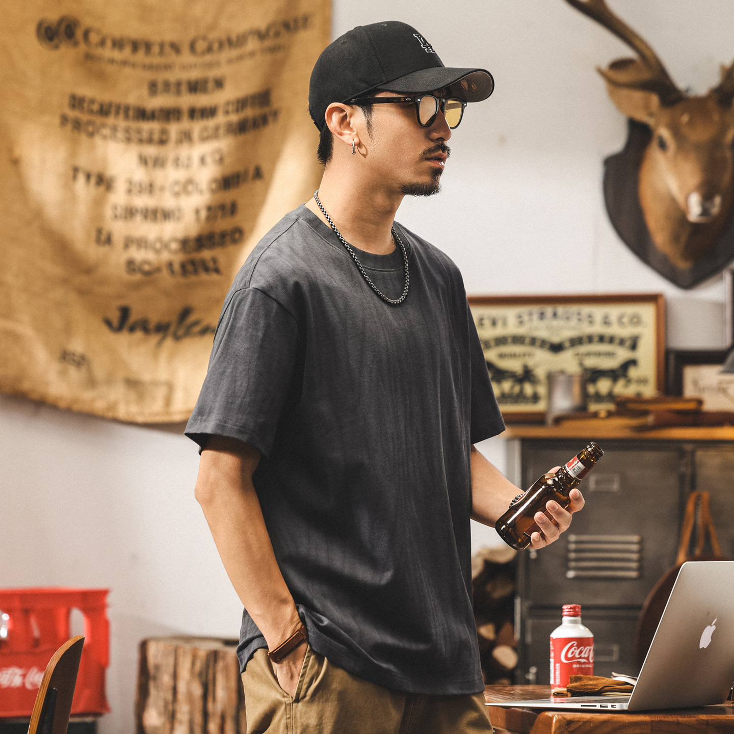 美式復古扎染潮流短袖t恤男夏季新款潮牌痞帥寬鬆男裝休閒體恤潮