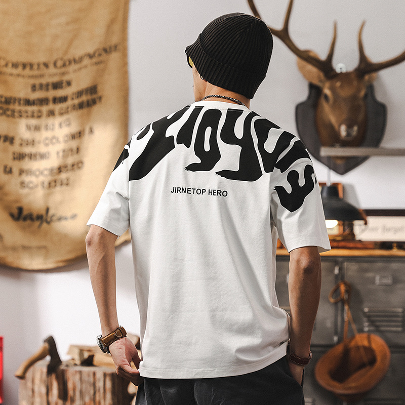 杰雷諾涼感清爽T恤男夏季2025新款美式潮流短袖T恤男休閒百搭上衣