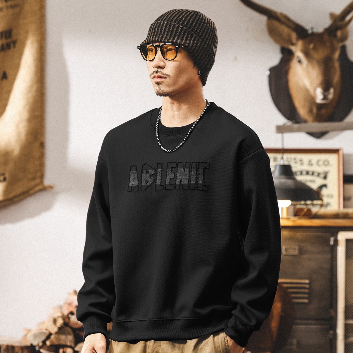 美式重磅復古酒紅色衛衣男2025秋季新款長袖t恤寬鬆大碼男裝上衣