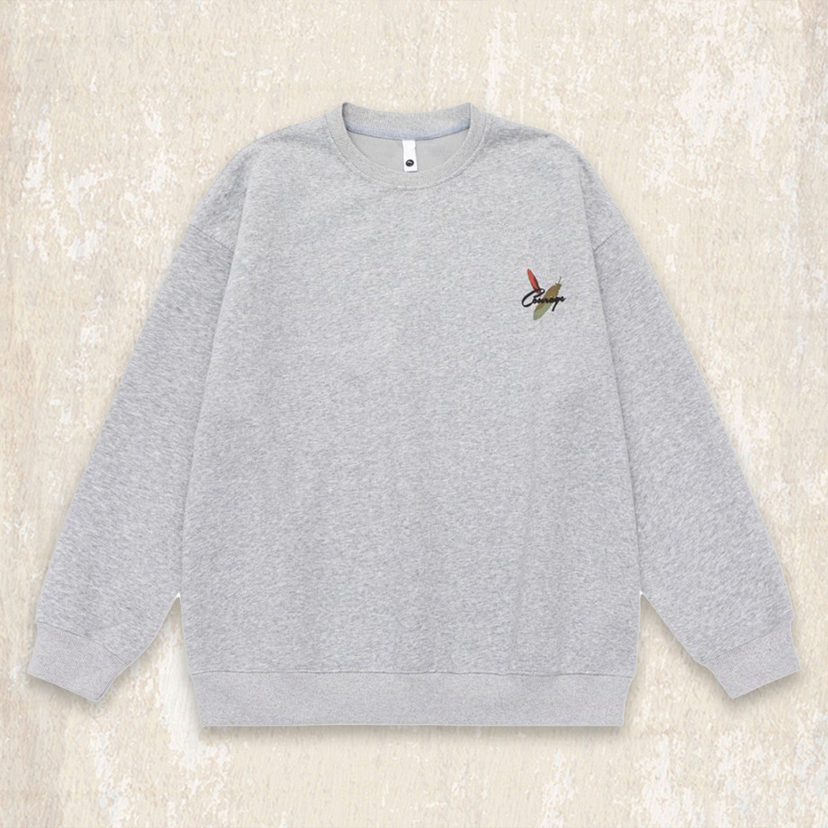 美式復古420g重磅衛衣男春秋新款圓領長袖寬鬆休閒潮流印花上衣男