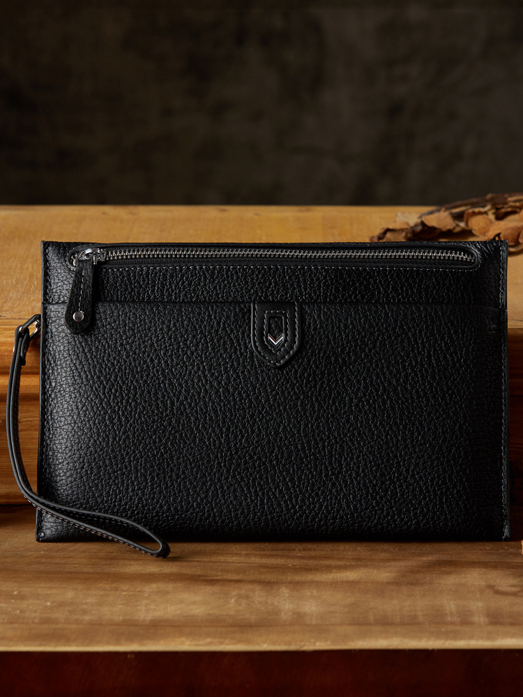 手工真皮手拿包男休閒商務男士手包個性質感牛皮輕便拉鏈手抓包包