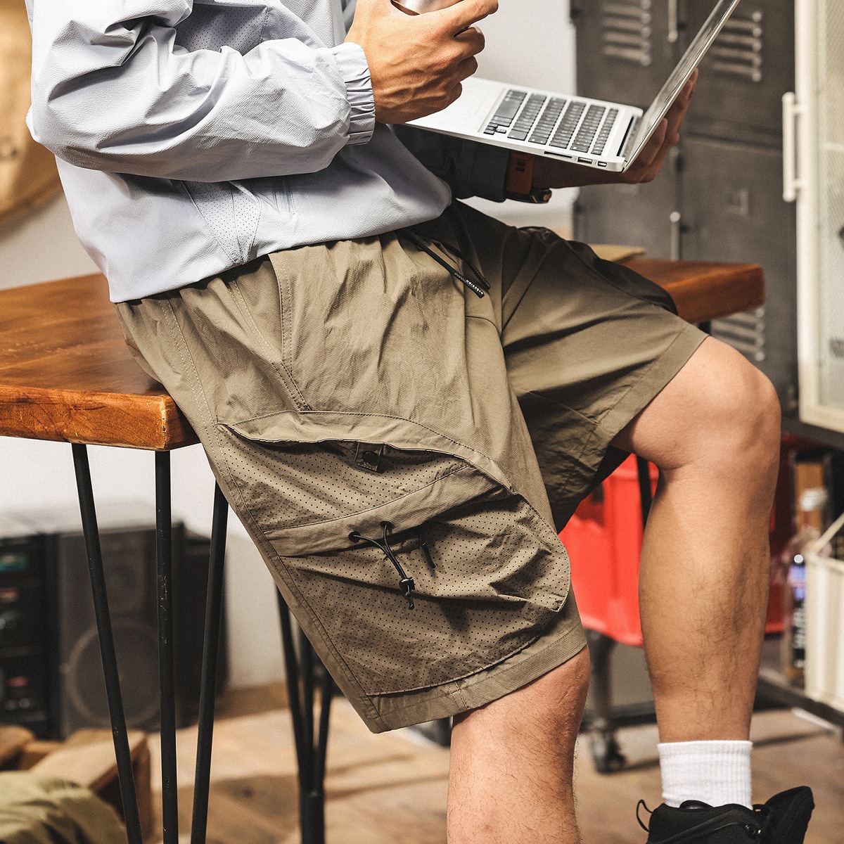 美式工裝短褲男夏季新款山系戶外潮牌五分褲男款寬鬆大碼休閒中褲