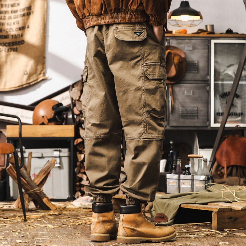 杰雷諾美式復古工裝褲子男款秋季寬鬆直筒男士休閒褲潮牌闊腿男褲