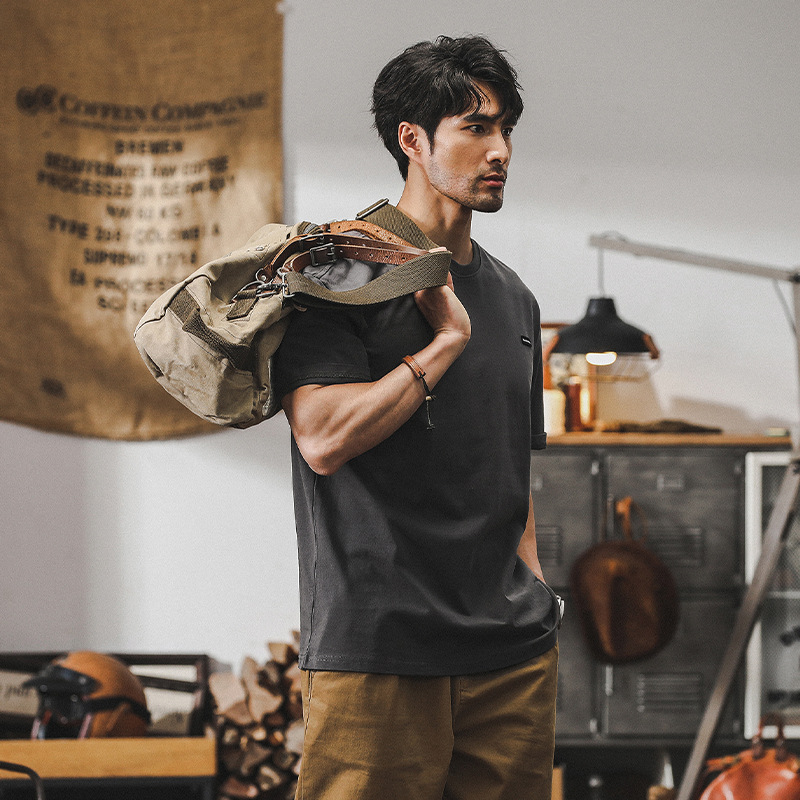 美式復古重磅T恤男短袖夏季2024新款潮流潮牌大碼男裝半袖男體恤