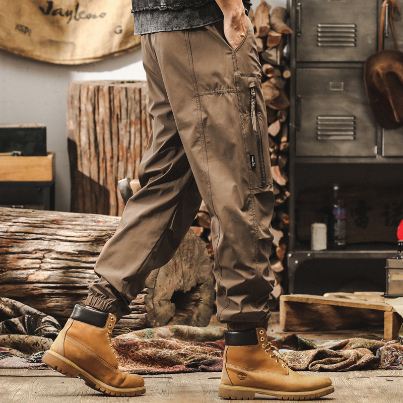 美式復古工裝褲子男秋季2024新款寬鬆戶外獵裝戰術機能男士休閒褲