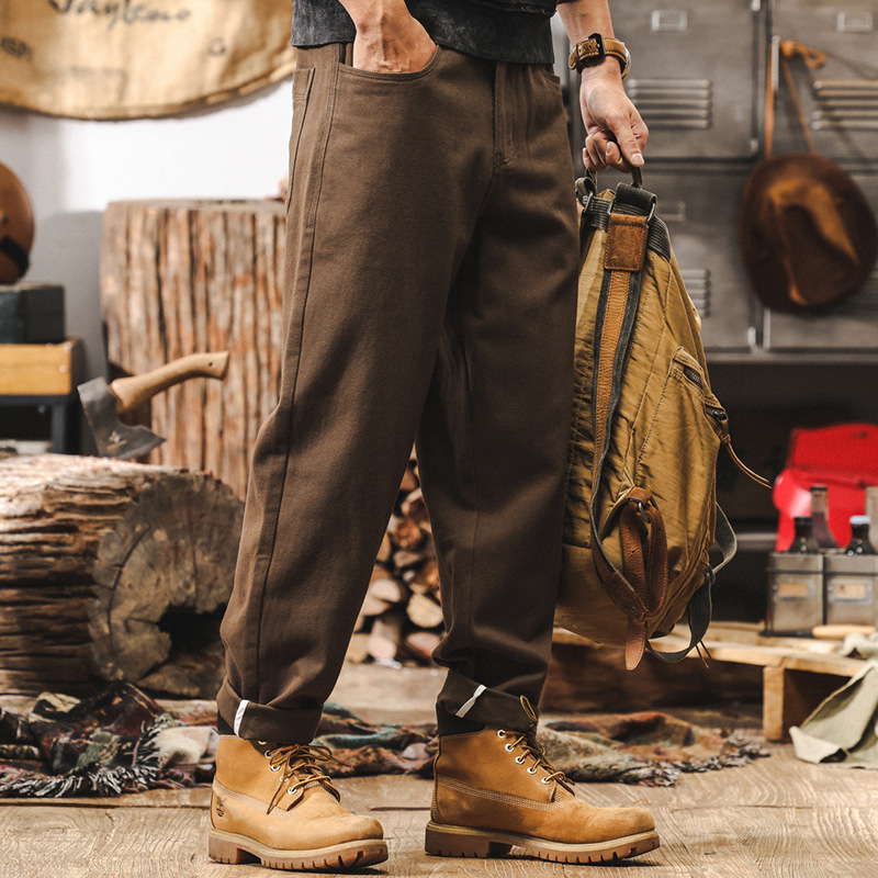 美式復古工裝褲子男秋季2024新款潮牌寬鬆直筒男褲子休閒長褲