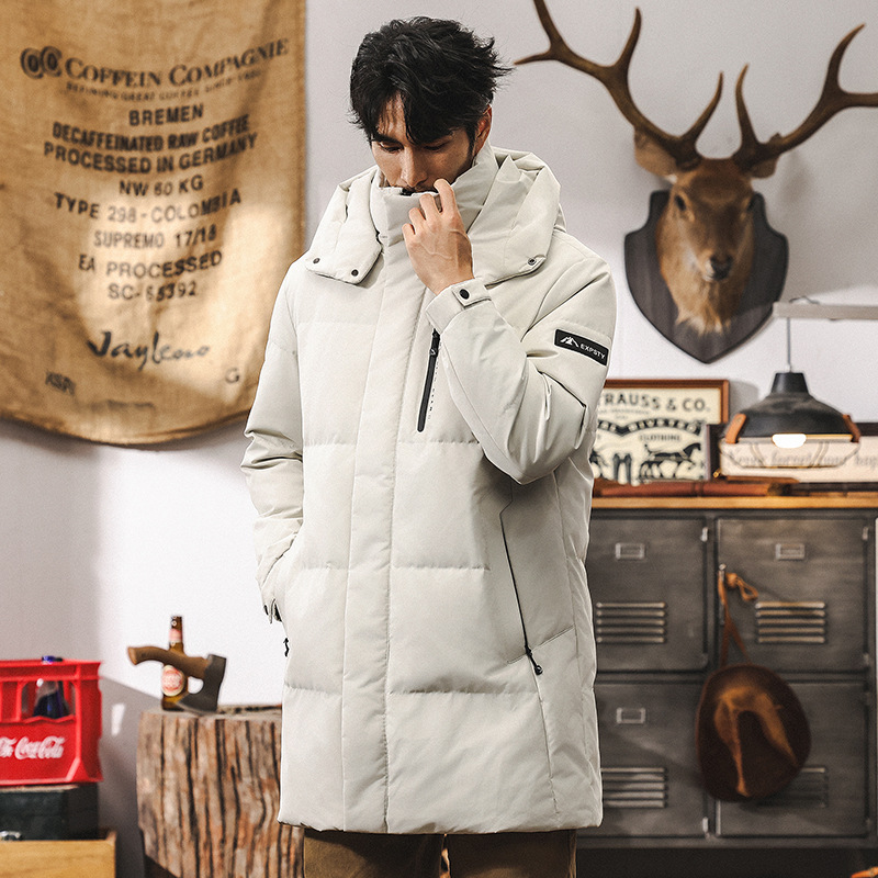 傑雷諾90絨男士外套羽絨服男中長款石墨烯保暖禦寒服通勤冬季大衣