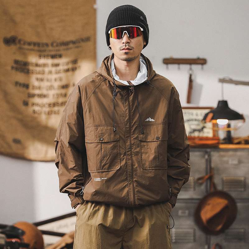 美式戶外工裝夾克外套男春秋季2024新款男士衝鋒衣防水機能防曬服