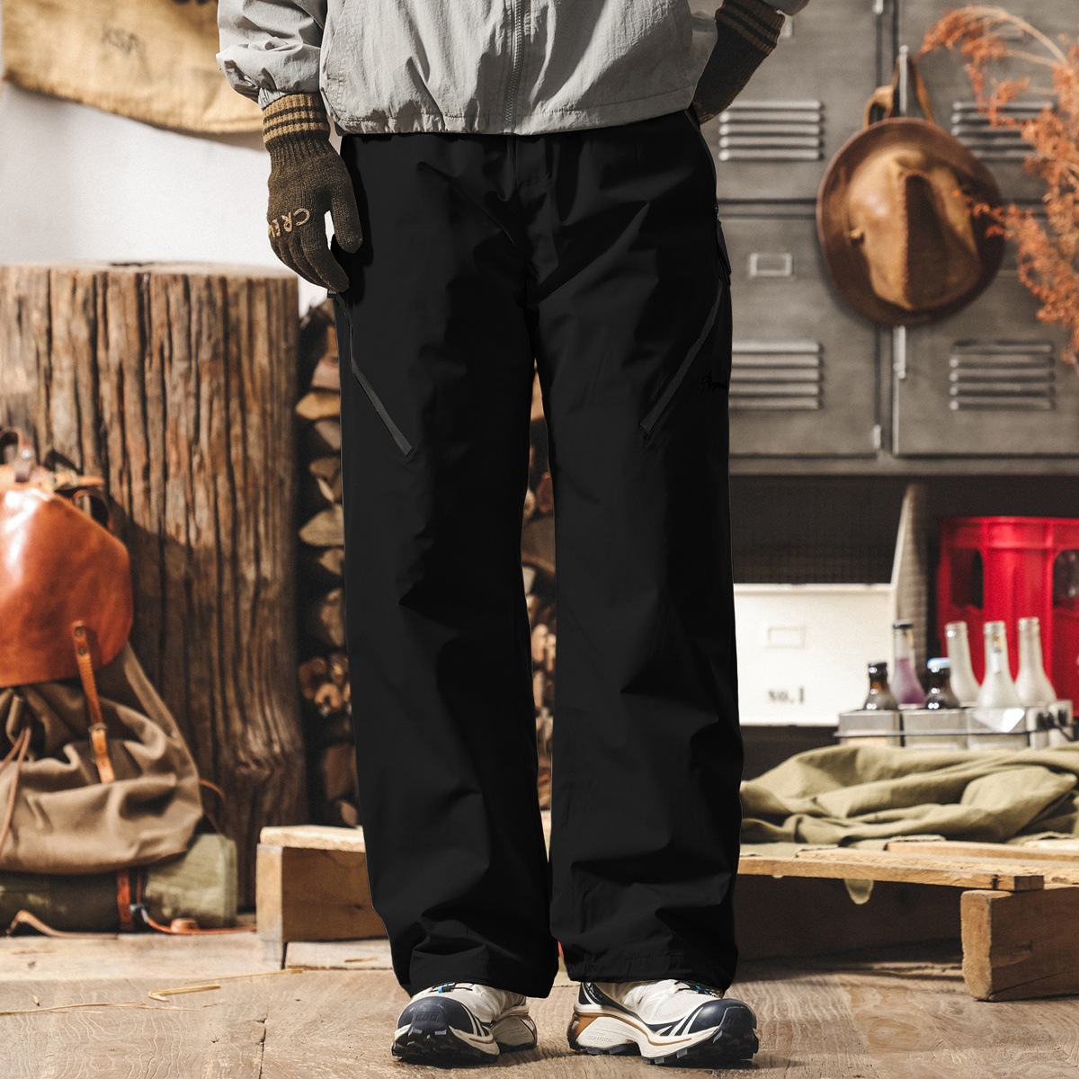 【輕暖禦寒】90鴨絨工裝羽絨褲男外穿冬季加厚保暖登山防水滑雪褲