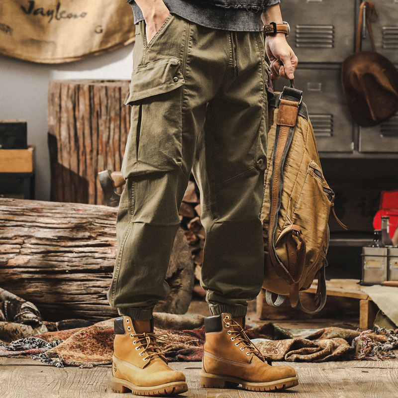 美式復古工裝褲子男春季2025新款潮牌城市戶外通勤寬鬆束腳休閒褲