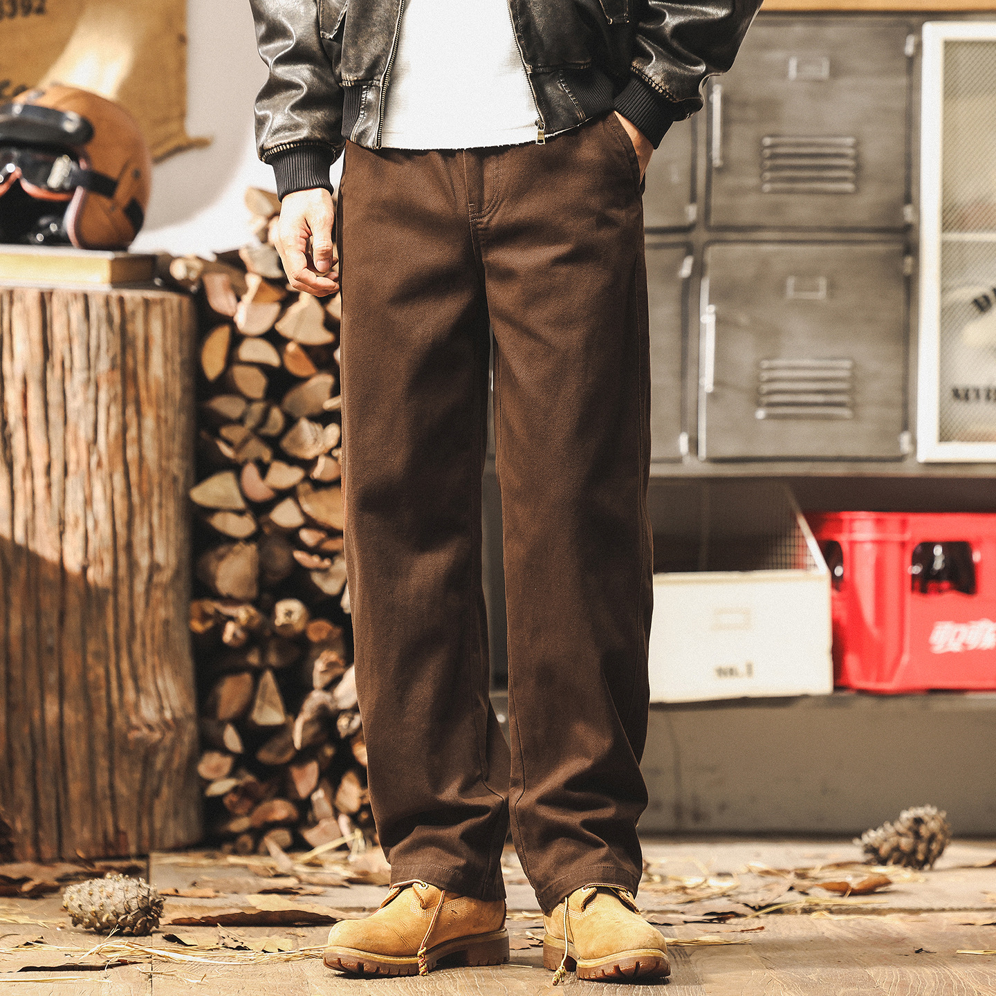 美式復古休閒褲男士長褲秋季2025新款寬鬆直筒潮牌工裝褲子男