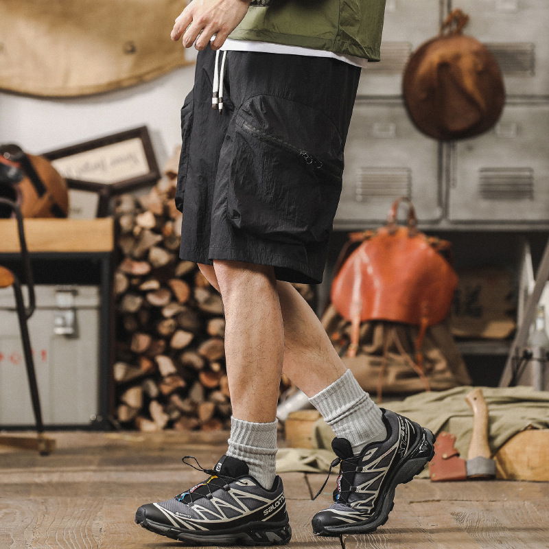 杰雷諾美式潮牌戶外速乾工裝短褲男夏季薄款寬鬆大口袋運動五分褲