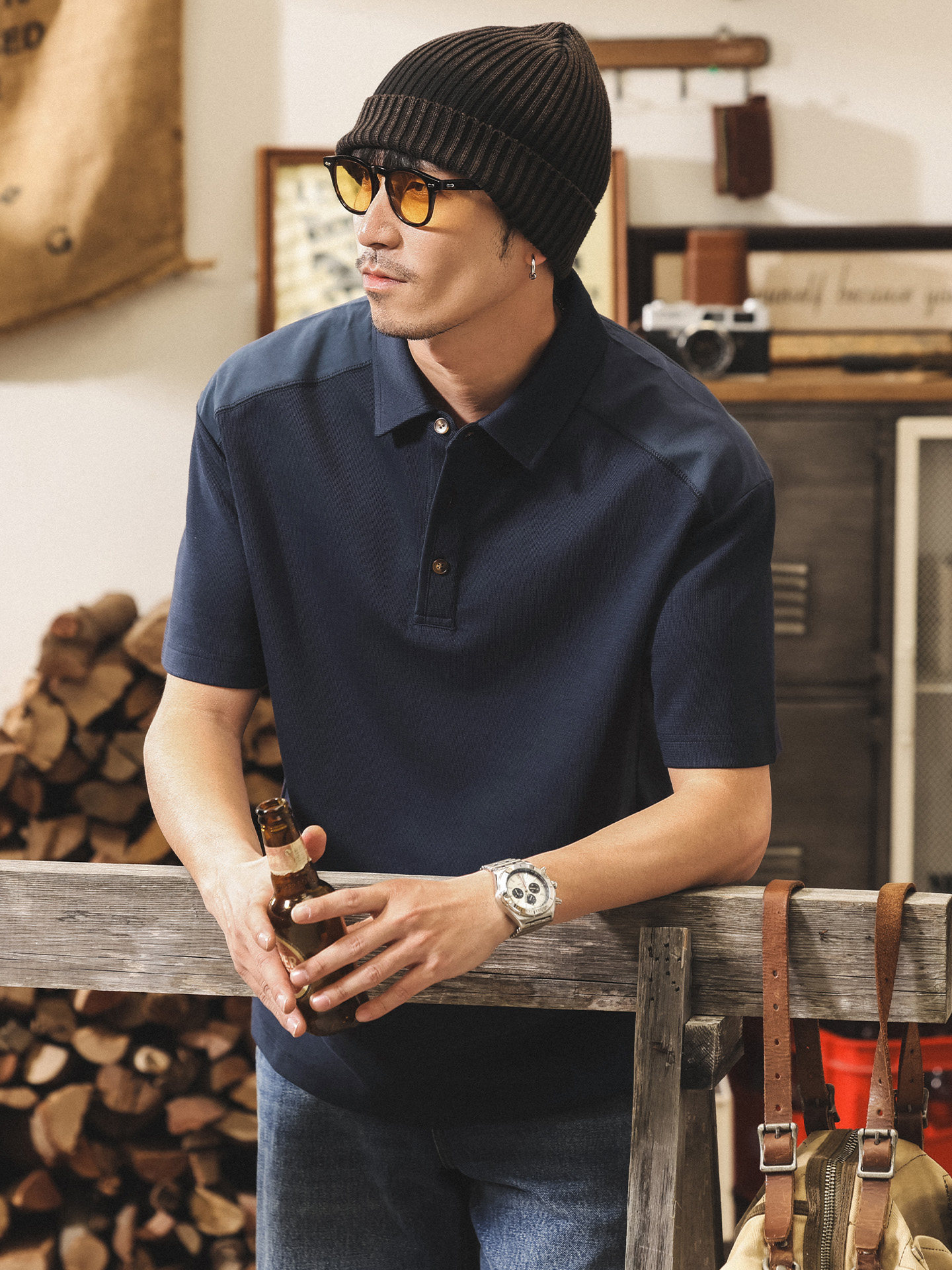 美式復古Polo衫男短袖夏季260g重磅T恤男新款潮牌寬鬆休閒上衣男