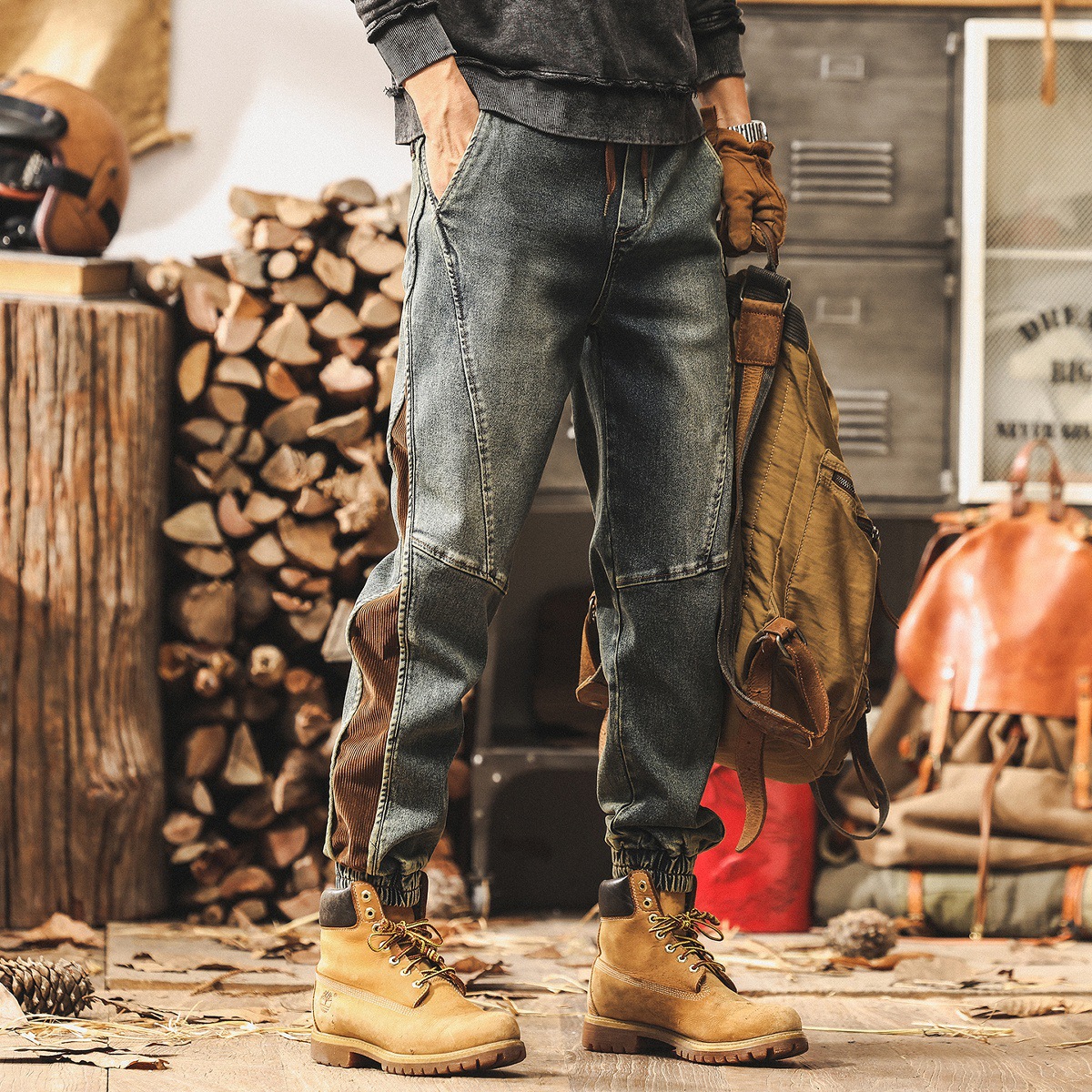 美式復古秋季牛仔褲2025新款寬鬆直筒潮牌工裝褲子男春秋款休閒褲