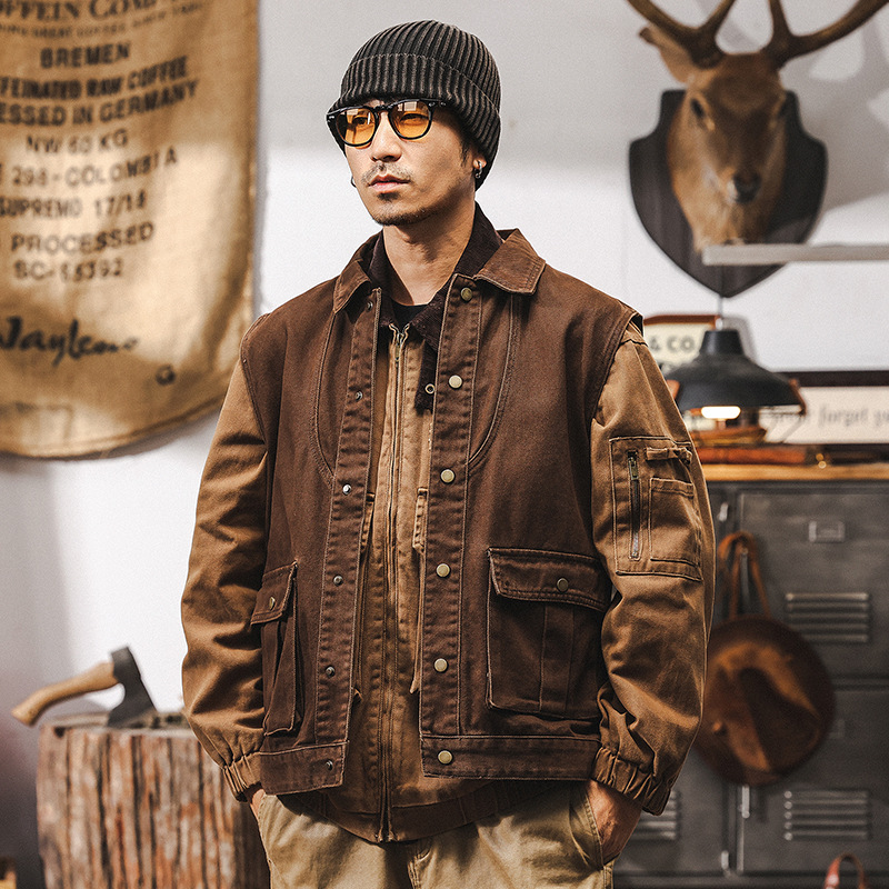 美式復古重磅工裝馬甲男潮牌戶外戰術獵裝機能攝影坎肩夾克外套男