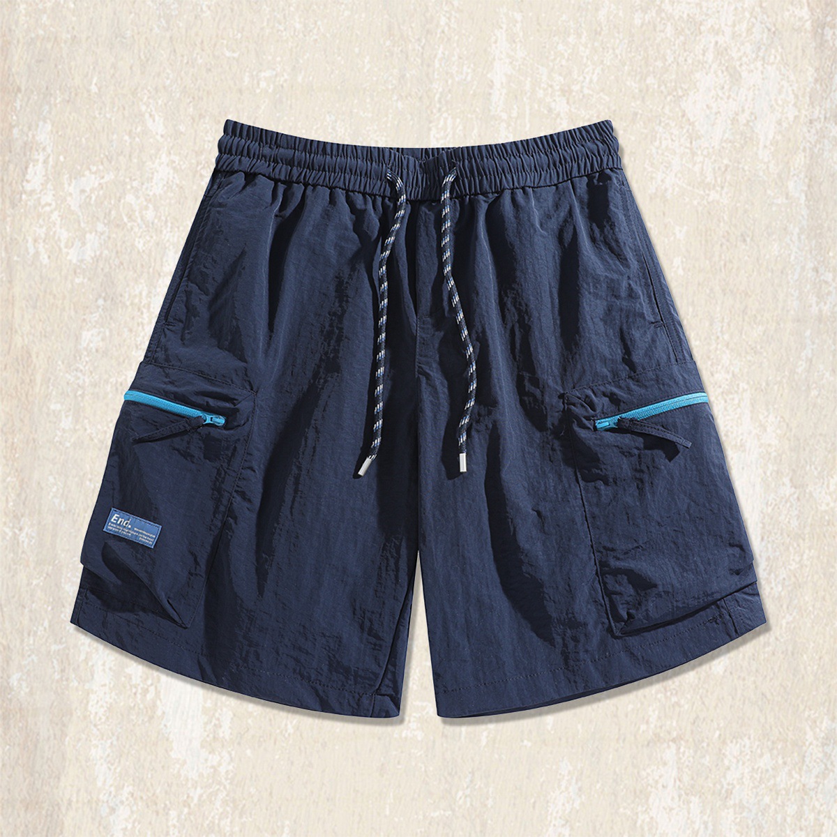 美式戶外順滑冰絲涼感工裝短褲男夏季粉色薄款褲子男休閒五分褲男