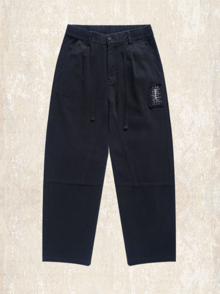 美式複古重磅牛仔褲男直筒秋季潮牌寬松水洗休閑長褲男士工裝褲子