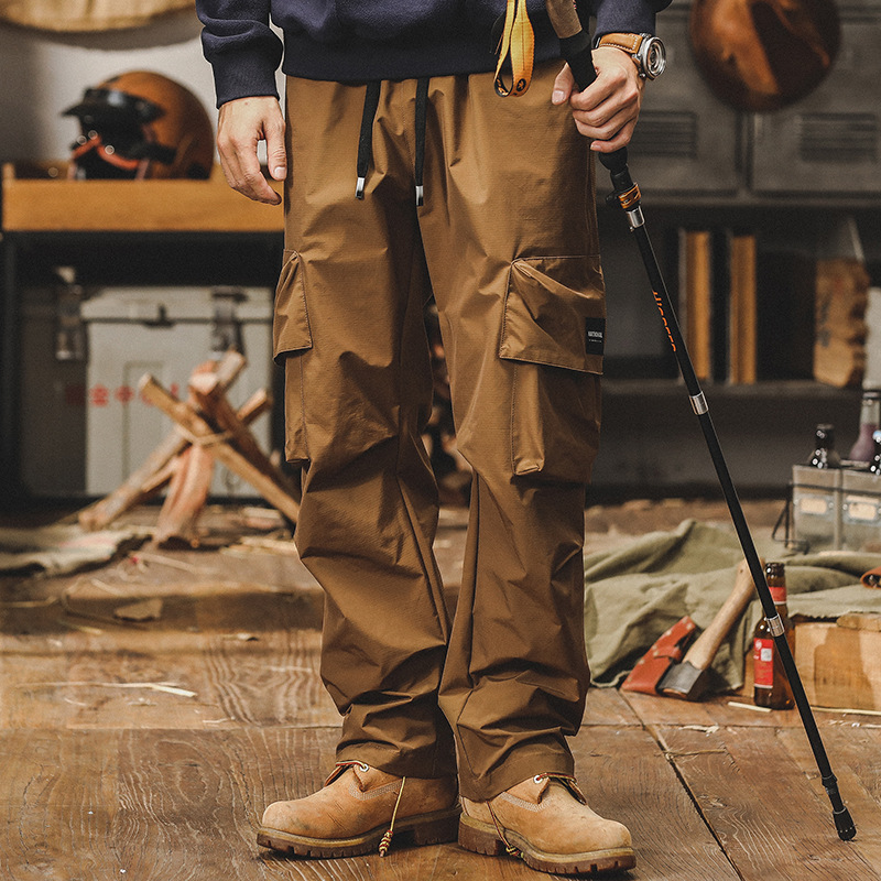 美式工裝褲子男春季2024新款戰術機能褲子男潮流寬鬆直筒休閒褲男