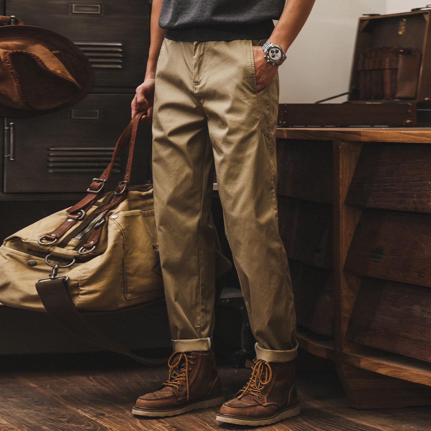 美式復古工裝褲男春夏季2026新款冰絲長褲寬鬆直筒休閒褲子男薄款