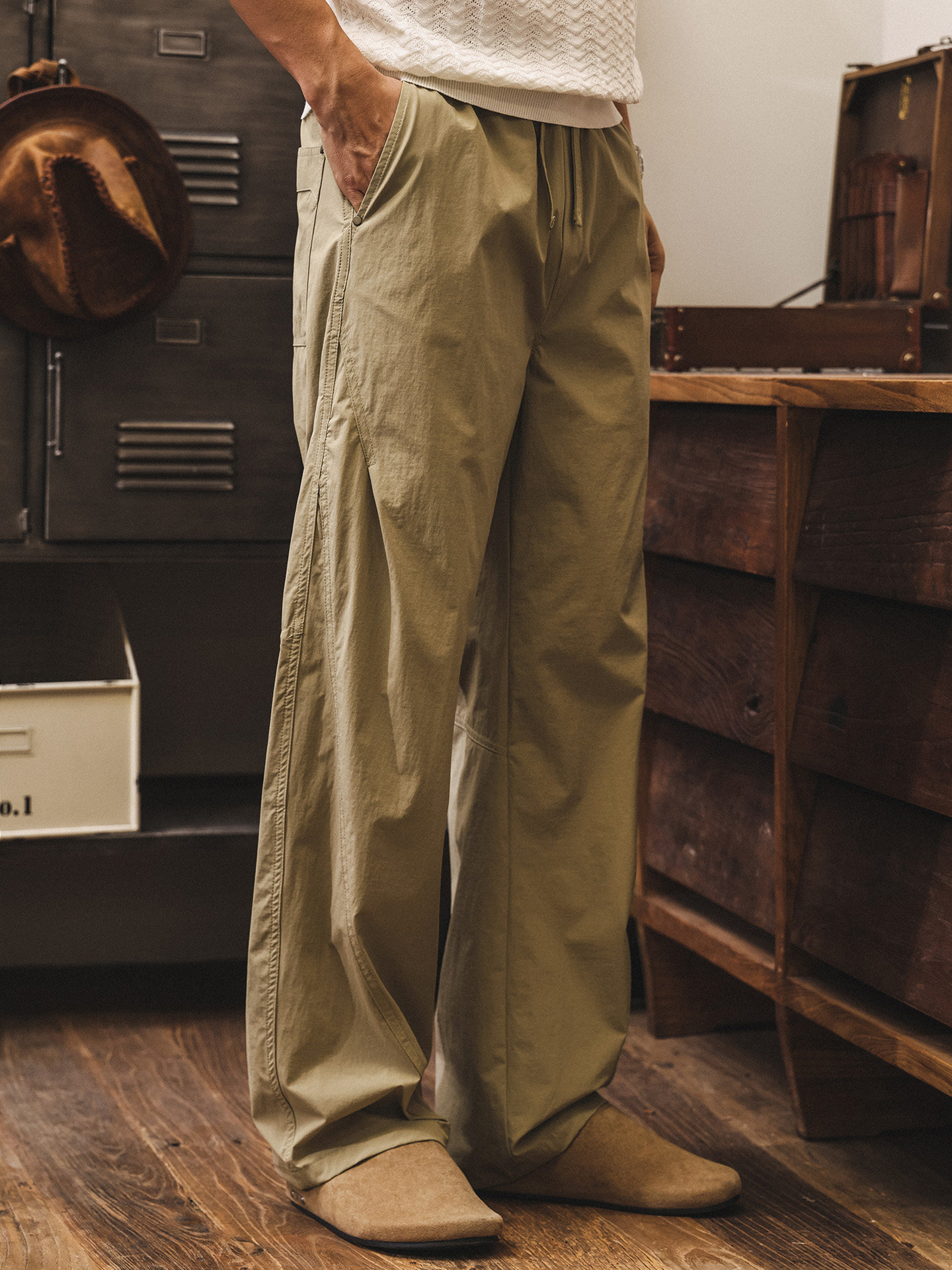 美式復古直筒薄款褲子男春季2026新款通勤潮牌工裝寬鬆休閒長褲男