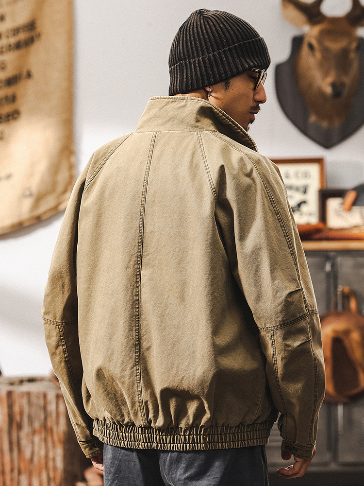 美式復古重磅工裝夾克男春季2025新款潮牌做舊水洗底特律外套
