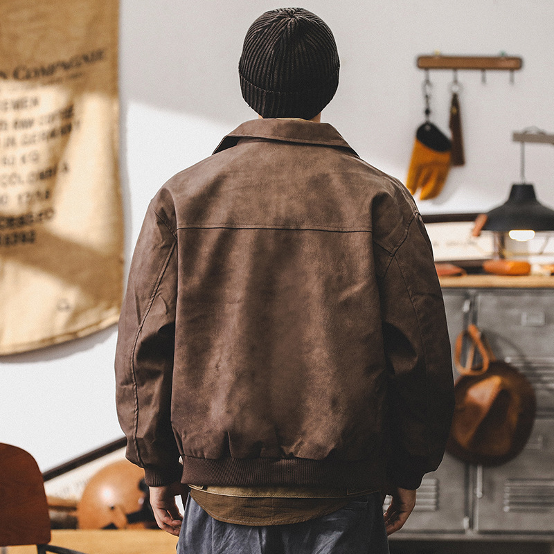 美式復古皮夾克男寬鬆美拉德皮衣秋季潮牌痞帥機車服外套男春秋款