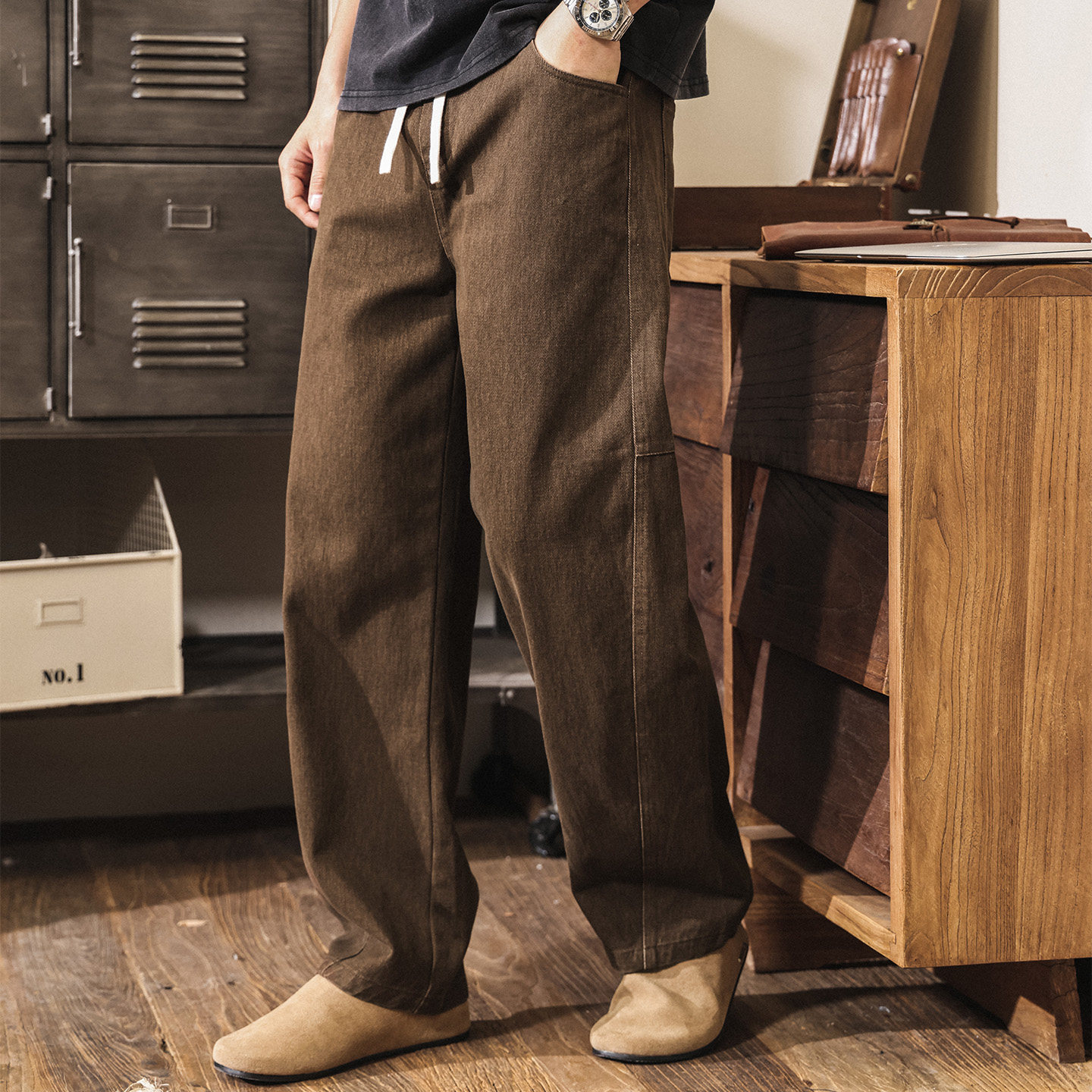 美式復古工裝褲男春季潮牌闊腿褲子男款2026新款直筒寬鬆休閒褲男