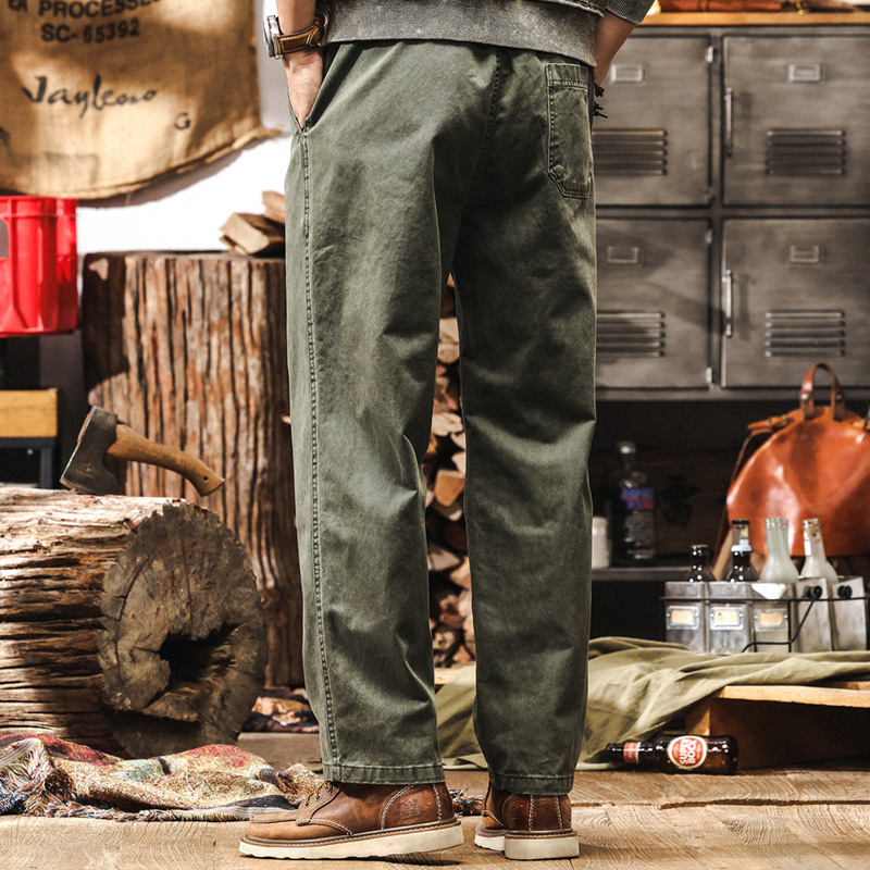 美式復古褲子男春季2025新款工裝褲男潮牌寬鬆直筒男士休閒褲