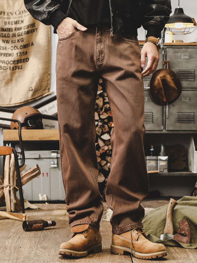 美式經典復古直筒牛仔褲男秋季潮牌褲子男寬鬆簡約百搭男士休閒褲