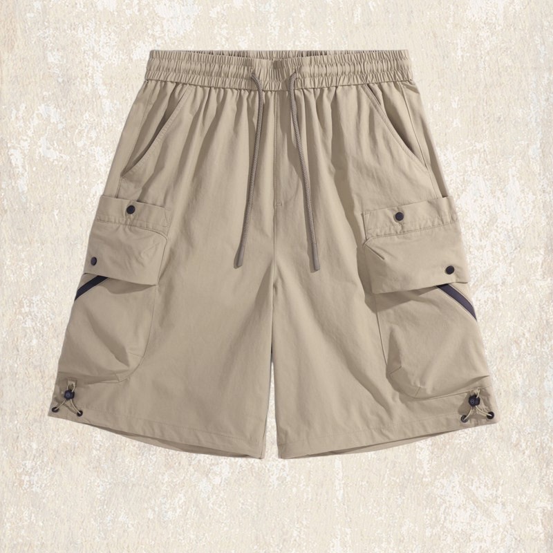 美式復古夏季潮牌工裝短褲男士2025新款寬鬆直筒戶外機能五分褲男